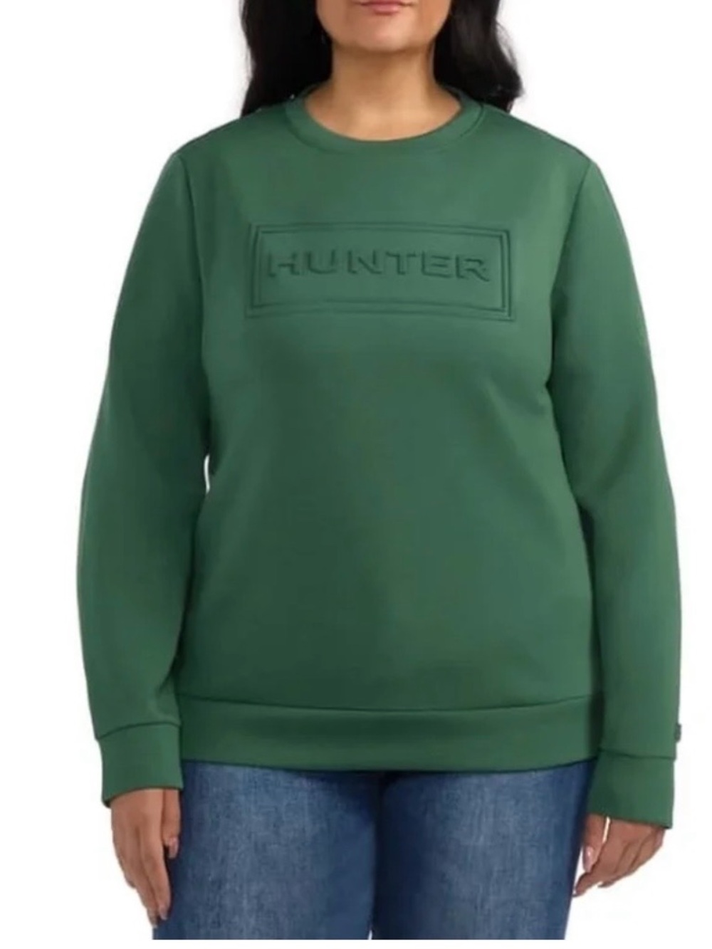 Hunter Forest Green Embossed Logo Sweatshirt